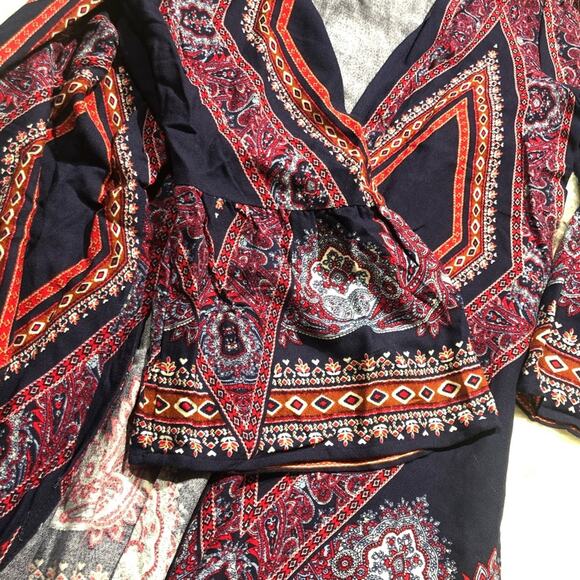 Xhilaration blue bohemian boho kimono cardigan - Picture 6 of 7